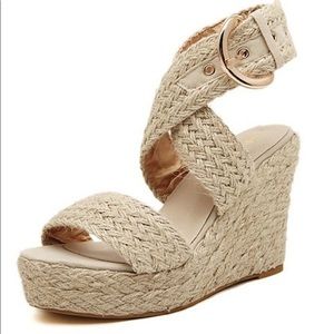 HMSZ Cross Strap Wedge Sandal